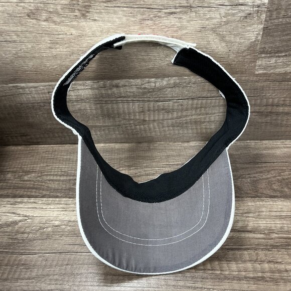 Ping Visor Hat White Red Adjustable Hook and Loop One Size Golf - Picture 5 of 8